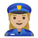 Google(Android) Woman Police Officer: Medium-Light Skin Tone Emoji