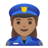 Google(Android) Woman Police Officer: Medium Skin Tone Emoji