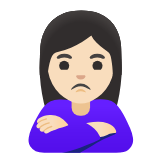 Google(Android) Woman Pouting: Light Skin Tone Emoji