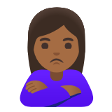 Google(Android) Woman Pouting: Medium-Dark Skin Tone Emoji