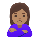 Google(Android) Woman Pouting: Medium Skin Tone Emoji