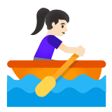 Google(Android) Woman Rowing Boat: Light Skin Tone Emoji