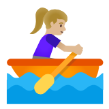 Google(Android) Woman Rowing Boat: Medium-Light Skin Tone Emoji