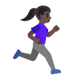 Google(Android) Woman Running Facing Right: Dark Skin Tone Emoji