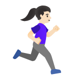 Google(Android) Woman Running Facing Right: Light Skin Tone Emoji