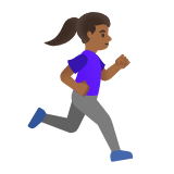 Google(Android) Woman Running Facing Right: Medium-Dark Skin Tone Emoji