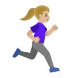 Google(Android) Woman Running Facing Right: Medium-Light Skin Tone Emoji