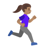 Google(Android) Woman Running Facing Right: Medium Skin Tone Emoji