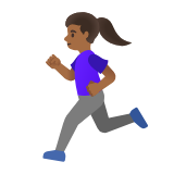 Google(Android) Woman Running: Medium-Dark Skin Tone Emoji