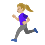 Google(Android) Woman Running: Medium-Light Skin Tone Emoji