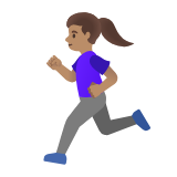 Google(Android) Woman Running: Medium Skin Tone Emoji