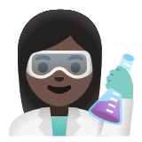 Google(Android) Woman Scientist: Dark Skin Tone Emoji