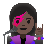 Google(Android) Woman Singer: Dark Skin Tone Emoji