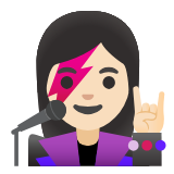 Google(Android) Woman Singer: Light Skin Tone Emoji