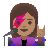 Google(Android) Woman Singer: Medium Skin Tone Emoji