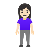 Google(Android) Woman Standing: Light Skin Tone Emoji