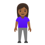 Google(Android) Woman Standing: Medium-Dark Skin Tone Emoji