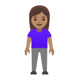 Google(Android) Woman Standing: Medium Skin Tone Emoji