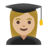 Google(Android) Woman Student: Medium-Light Skin Tone Emoji