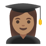 Google(Android) Woman Student: Medium Skin Tone Emoji