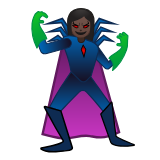 Google(Android) Woman Supervillain: Dark Skin Tone Emoji