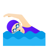 Google(Android) Woman Swimming: Light Skin Tone Emoji