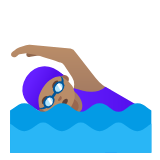 Google(Android) Woman Swimming: Medium Skin Tone Emoji