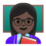 Google(Android) Woman Teacher: Dark Skin Tone Emoji