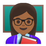 Google(Android) Woman Teacher: Medium-Dark Skin Tone Emoji