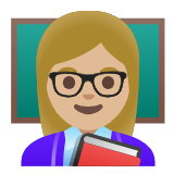 Google(Android) Woman Teacher: Medium-Light Skin Tone Emoji