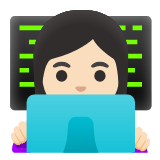 Google(Android) Woman Technologist: Light Skin Tone Emoji