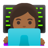 Google(Android) Woman Technologist: Medium-Dark Skin Tone Emoji