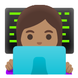 Google(Android) Woman Technologist: Medium Skin Tone Emoji