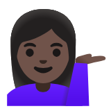 Google(Android) Woman Tipping Hand: Dark Skin Tone Emoji