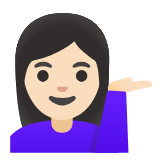 Google(Android) Woman Tipping Hand: Light Skin Tone Emoji