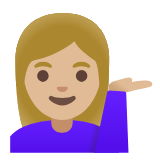 Google(Android) Woman Tipping Hand: Medium-Light Skin Tone Emoji