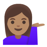 Google(Android) Woman Tipping Hand: Medium Skin Tone Emoji