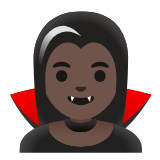 Google(Android) Woman Vampire: Dark Skin Tone Emoji