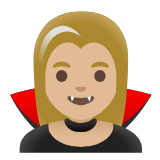 Google(Android) Woman Vampire: Medium-Light Skin Tone Emoji