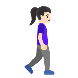 Google(Android) Woman Walking Facing Right: Light Skin Tone Emoji