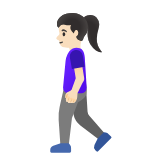 Google(Android) Woman Walking: Light Skin Tone Emoji