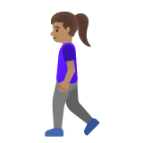 Google(Android) Woman Walking: Medium Skin Tone Emoji