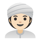 Google(Android) Woman Wearing Turban: Light Skin Tone Emoji