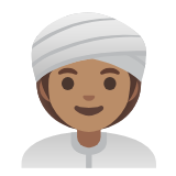 Google(Android) Woman Wearing Turban: Medium Skin Tone Emoji