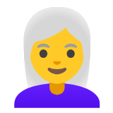 Google(Android) Woman: White Hair Emoji