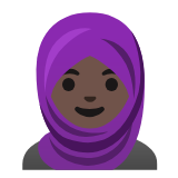 Google(Android) Woman With Headscarf: Dark Skin Tone Emoji