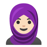 Google(Android) Woman With Headscarf: Light Skin Tone Emoji