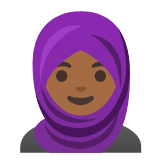 Google(Android) Woman With Headscarf: Medium-Dark Skin Tone Emoji