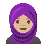 Google(Android) Woman With Headscarf: Medium-Light Skin Tone Emoji