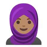 Google(Android) Woman With Headscarf: Medium Skin Tone Emoji